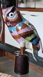 Grote Cloisonné Uil., Ophalen of Verzenden, Zo goed als nieuw, Metaal, Dierenbeeld