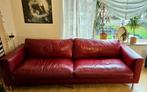 Bordeaux Rode Leren Bank - Scandinavisch Design, Ophalen of Verzenden