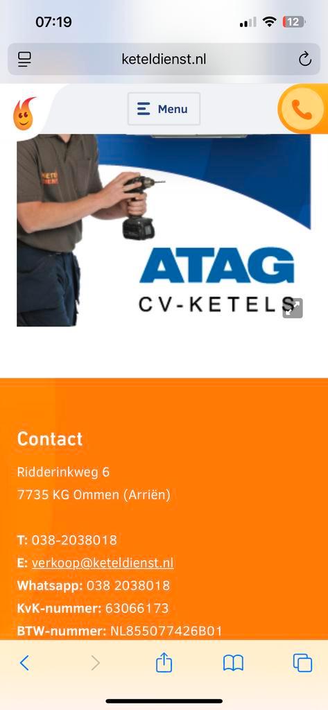 Atag CV Ketel - Betrouwbaar en Efficiënt, Doe-het-zelf en Verbouw, Geisers en Boilers, Zo goed als nieuw, Geiser, Aardgas, Onbekend