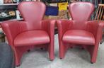 2 stuks Leolux Amphora fauteuils rood, Gebruikt, Leer, Ophalen of Verzenden