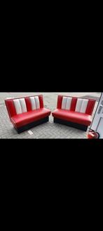 Vintage leren 50 American Diner stijl bankjes, Huis en Inrichting, Banken | Voetenbanken en Poefen, Ophalen, 50s American Diner