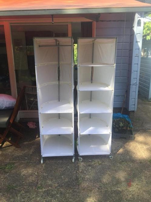 2x Vintage (2001)  Ikea garderobekasten op wielen, Huis en Inrichting, Kasten | Kledingkasten, Gebruikt, 150 tot 200 cm, 50 tot 100 cm