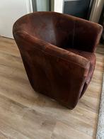 Bruine stoel, zogenaamde clubzetel in suèdine, Ophalen, Overige materialen, Gebruikt, Minder dan 75 cm