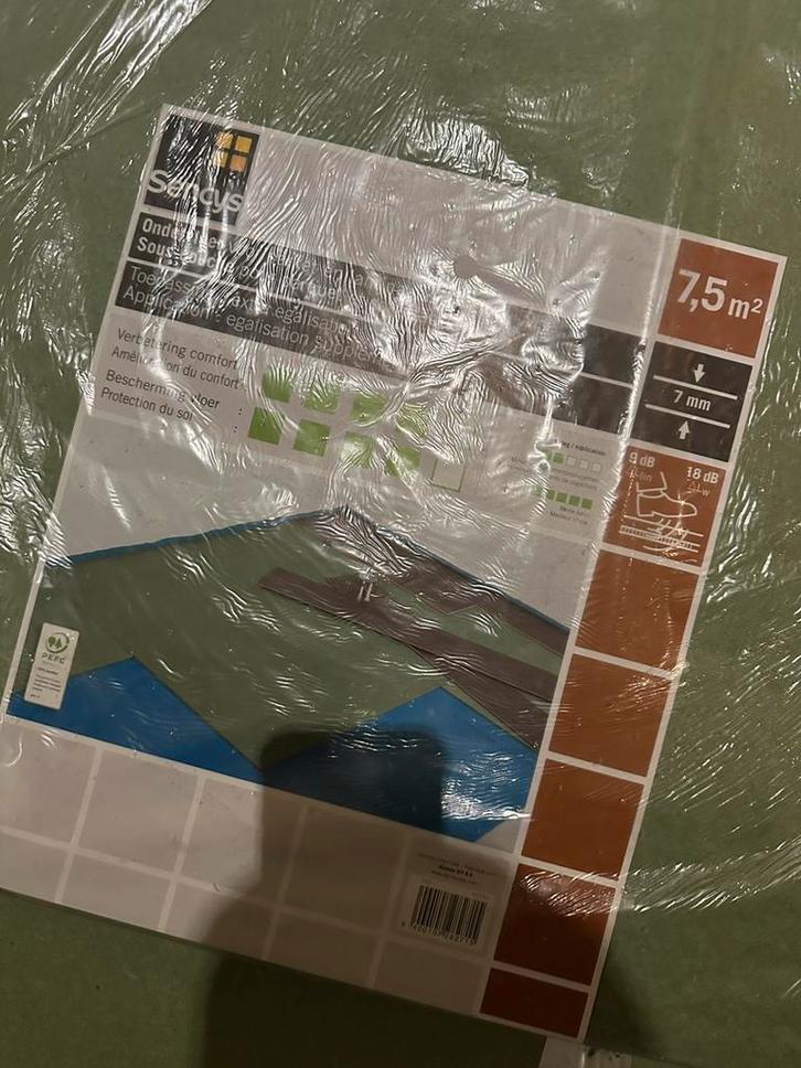 Sencys ondervloer 7mm + damdichte folie + alu tape, Doe-het-zelf en Verbouw, Isolatie en Afdichting, Nieuw, Vloerisolatie, Overige materialen