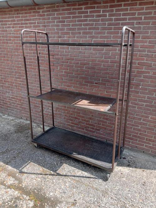 Frans brocante bakkers kar metaal zwenkwielen 185x138cm €210, Antiek en Kunst, Curiosa en Brocante, Ophalen