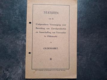 Stoomzuivelfabriek Oldemarkt statuten veehouder melkkoe 1924 beschikbaar voor biedingen