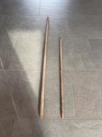 Houten bezemstelen - 170cm & 110cm, Tuin en Terras, Hand-tuingereedschap, Ophalen, Gebruikt, Bezem