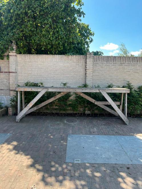 Stoere oude werkbank presentatie tafel., Antiek en Kunst, Antiek | Meubels | Tafels, Ophalen