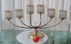 Grote bladgoud kristallen kandelaars, Huis en Inrichting, Woonaccessoires | Kandelaars en Kaarsen, Ophalen of Verzenden, Overige materialen