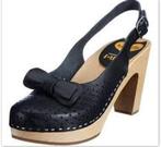 NIEUW Swedish Hasbeens maat 39 slingback klompen zwart retro, Swedish Hashbeens, Verzenden, Zwart, Nieuw