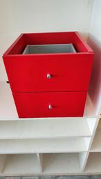 Ikea Expedit/Kallax Inzet met 2 lades, rood, Minder dan 50 cm, Ophalen of Verzenden, Zo goed als nieuw, Minder dan 100 cm