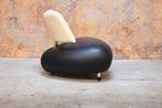 ZGANieuw zwart/witte leren Leolux Pallone design fauteuil, Leolux, Leolux, Design, 75 tot 100 cm