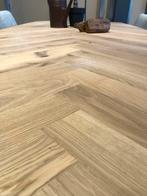 Eiken Visgraat Tafel Bootmodel Spinpoot - SHOWMODEL, Ophalen, 100 tot 150 cm, Eikenhout, Nieuw