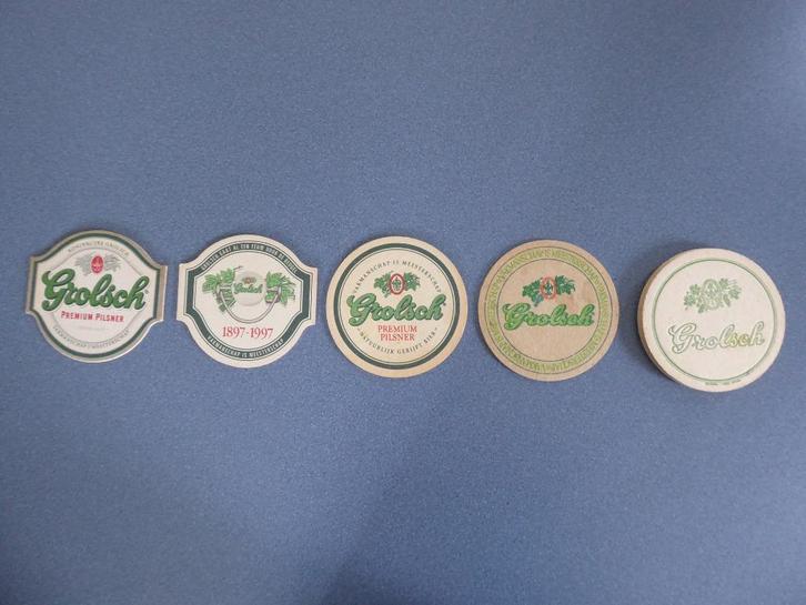 5 verschillende bier viltjes Grolsch, Verzamelen, Biermerken, Gebruikt, Viltje(s), Grolsch, Ophalen of Verzenden