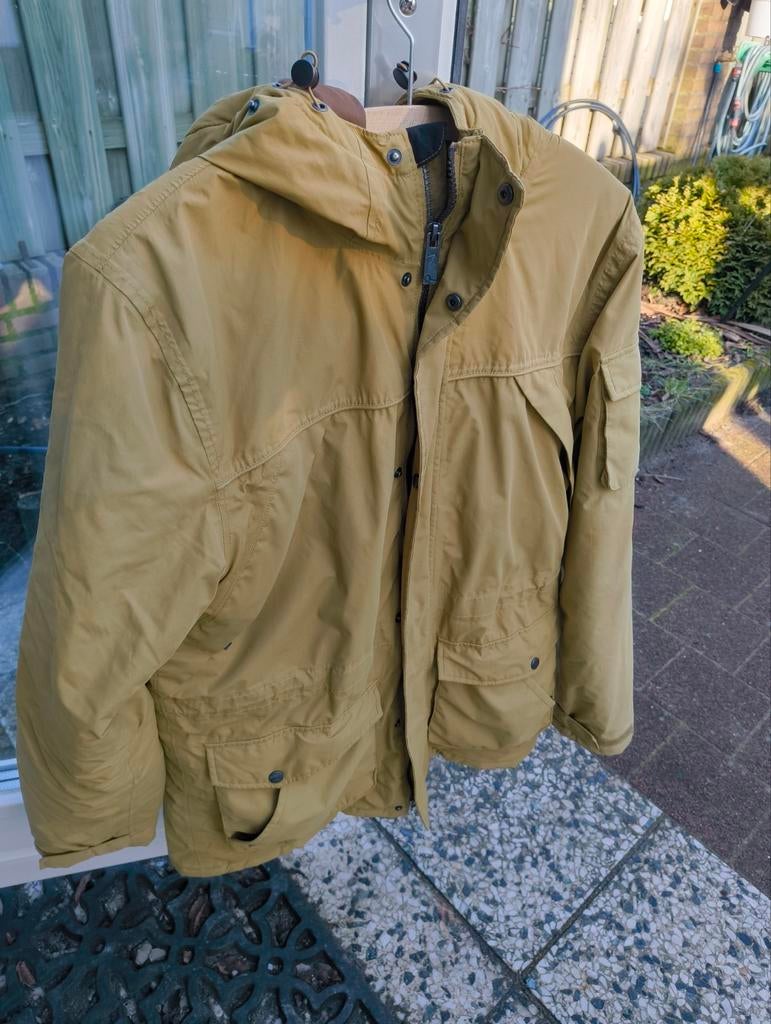 Fijne jas (XL) met capuchon en veel zakken!, Beige, Maat 56/58 (XL), Ophalen of Verzenden, Zo goed als nieuw