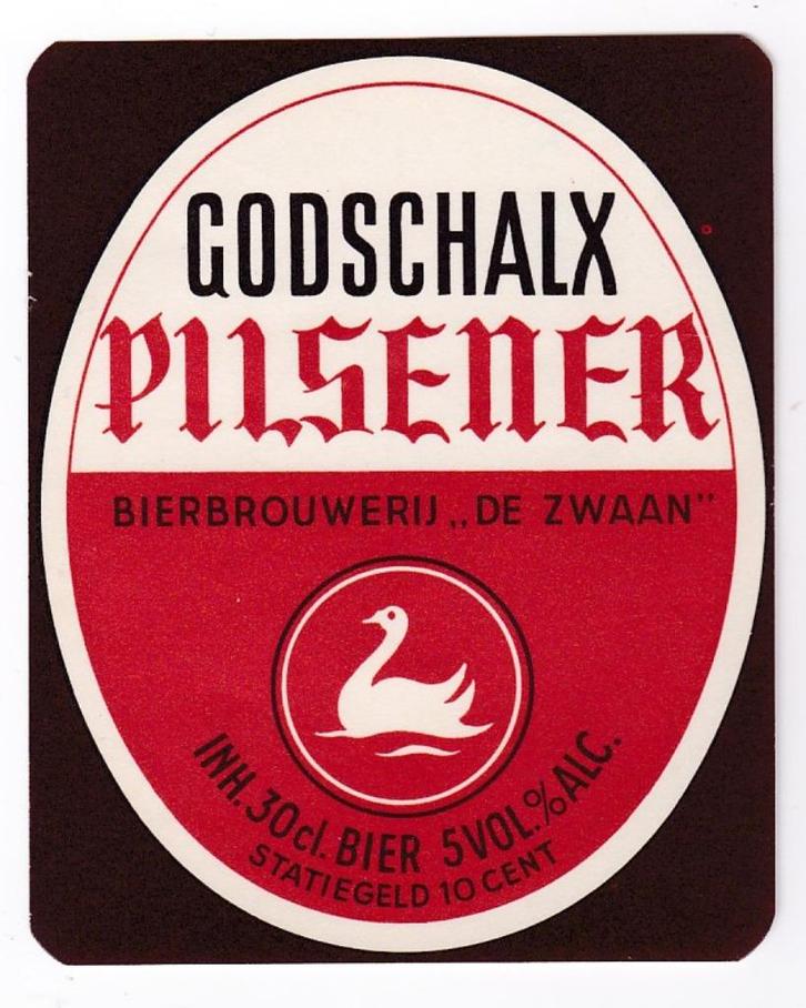 Godschalx Pilsener - etiket/Brouwerij De Zwaan Berlicum NBr, Verzamelen, Biermerken, Nieuw, Overige typen, Overige merken, Verzenden