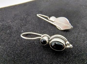 Zilveren oorbellen met Onyx, 925 beschikbaar voor biedingen