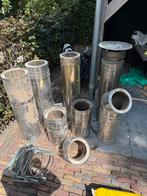 Dubbelwandige houtkachelpijp 5,5 meter. Plus bochten, Doe-het-zelf en Verbouw, Buizen en Afvoer, Ophalen, Zo goed als nieuw, 6 meter of meer