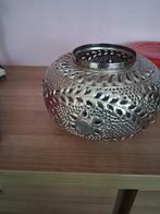 Zilverkleurige metalen windlicht riverdale, Huis en Inrichting, Woonaccessoires | Kandelaars en Kaarsen, Gebruikt, Ophalen of Verzenden