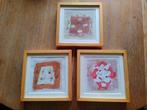 3 houten vierkanten schilderij lijstjes, Minder dan 50 cm, Gebruikt, Ophalen of Verzenden, Minder dan 50 cm