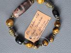 564 Armband Tibetan Old Agate Treasure vase - Obsidiaan en T, Ophalen of Verzenden