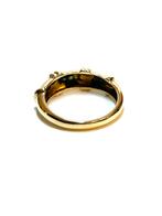 14k gouden ring met smaragd, saffier en robijn, -, -, Ophalen of Verzenden, Dame