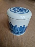 Delftware delft blue stropwaffel jar with lid, Ophalen of Verzenden