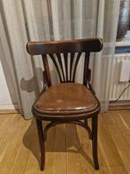Gebruikte caféstoelen met leren zitting - 50 stuks, Huis en Inrichting, Stoelen, Gebruikt, Bruin, Vintage, Hout