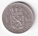 1 Gulden 1957 met krasje, Postzegels en Munten, Munten | Nederland, 1 gulden, Koningin Juliana, Verzenden, Zilver
