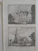 A51-52/ het raadhuis en kerk Deutichem / Doetinchem gravure, Antiek en Kunst, Kunst | Etsen en Gravures, Ophalen of Verzenden