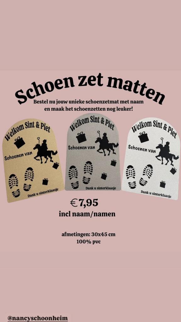 Schoenzet mat met naam sinterklaas, Diversen, Sinterklaas, Nieuw, Ophalen of Verzenden