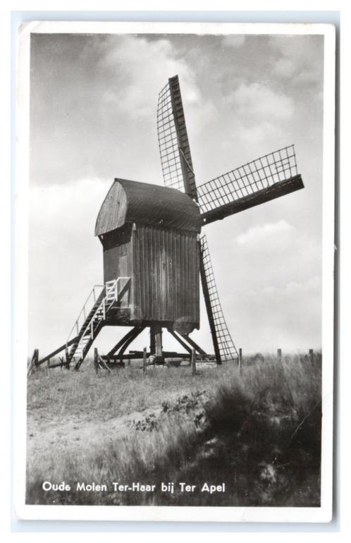 Ter Haar bij Ter Apel, Oude Molen, Verzamelen, Ansichtkaarten | Nederland, Gelopen, Groningen, 1940 tot 1960, Verzenden