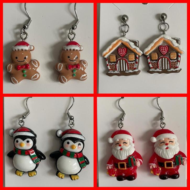 Kerst Oorbellen - Feestelijke Accessoires!, Sieraden, Tassen en Uiterlijk, Oorbellen, Nieuw, Hangers, Overige materialen, Rood