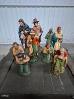 Oude Kerstgroep, 9 Gipsen Beelden, Ophalen of Verzenden