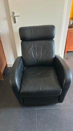 Lounge relax chill stoel fauteuil zwart faux leer leder ikea, Huis en Inrichting, Fauteuils, Ophalen, Zo goed als nieuw, 50 tot 75 cm