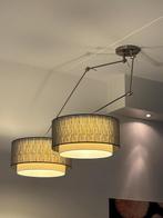 Lampenkappen zilvergrijs/crème wit - set van 2, Huis en Inrichting, Lampen | Lampenkappen, Ophalen, Rond, Zo goed als nieuw, Grijs