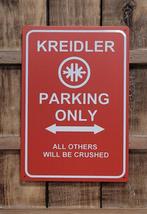 Kreidler parking only rood reclamebord van metaal wandbord, Verzamelen, Merken en Reclamevoorwerpen, Reclamebord, Info@deconoord.nl