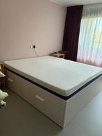 IKEA bedframe 180x200 (+ matt matras optional), Huis en Inrichting, Slaapkamer | Bedden, Ophalen, Wit, Tweepersoons, Zo goed als nieuw