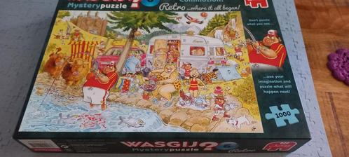 Wasgij Retro 6 Camping Commotion 1000 stukjes, Hobby en Vrije tijd, Denksport en Puzzels, Zo goed als nieuw, Legpuzzel, 500 t/m 1500 stukjes