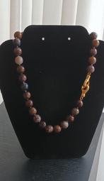 Unieke Pietersiet* ketting, Sieraden, Tassen en Uiterlijk, Ophalen, Nieuw, Bruin, Steen of Mineraal