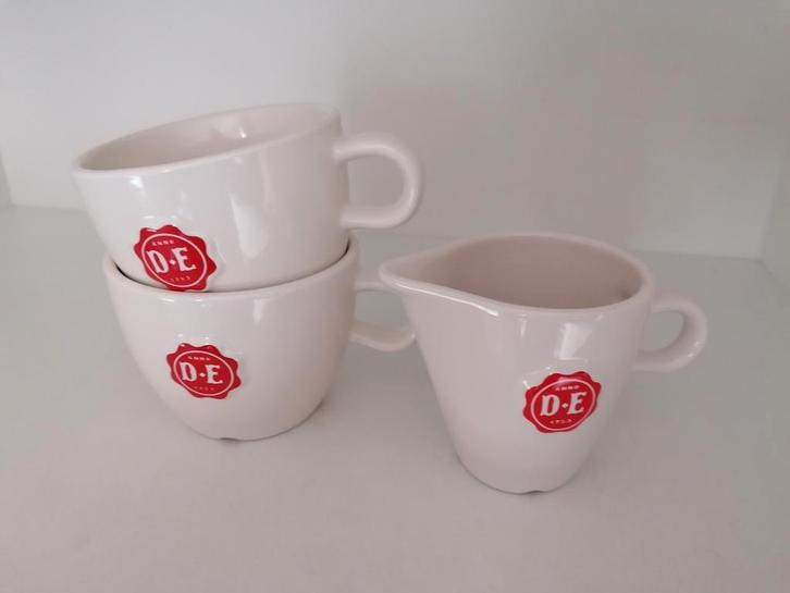D. E. Douwe Egberts Kop XL Koffiekop Cappuccino Melkkan, Huis en Inrichting, Keuken | Servies, Zo goed als nieuw, Kop(pen) en/of Schotel(s)