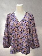 Studio Anneloes Black Purple Floral Blouse V Neck  Size M, Kleding | Dames, Ophalen of Verzenden, Zo goed als nieuw, Paars, Blouse of Tuniek