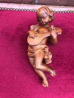 religie: handgestoken houten beeld van een engel, Antiek en Kunst, Ophalen of Verzenden
