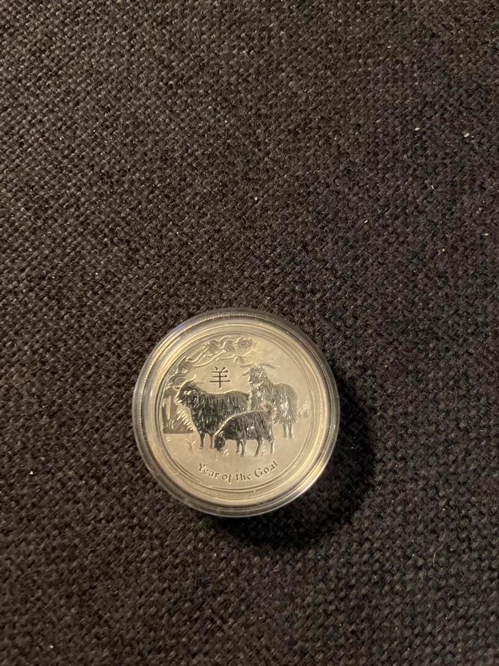 1/2 oz Lunar II Year of the Goat 2015, Postzegels en Munten, Munten | Oceanië, Losse munt, Zilver, Ophalen of Verzenden