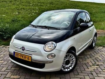 Fiat 500 Bicolore Lounge 86PK Turbo 2011 Parelmoer wit/zwart beschikbaar voor biedingen