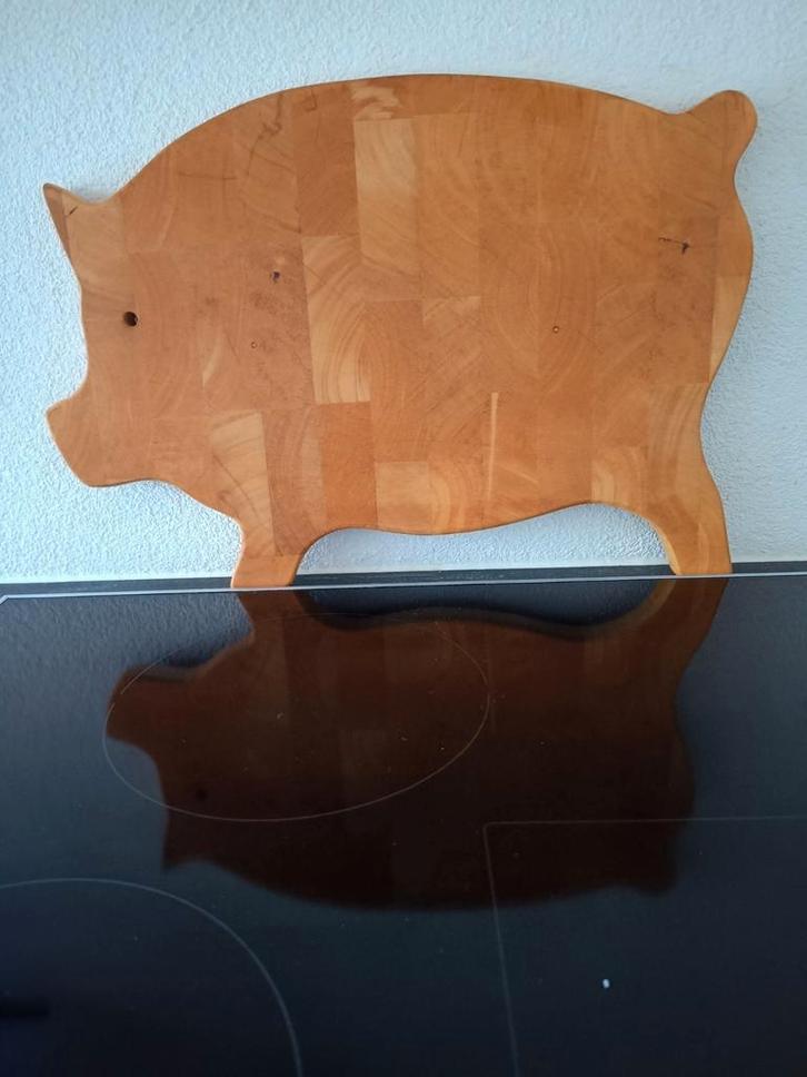 Z.G.O.H. snijplank  kopshout " varken" 32 x 44cm., Huis en Inrichting, Keuken | Keukenbenodigdheden, Zo goed als nieuw, Ophalen of Verzenden