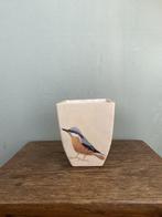 Handbeschilderde bloempot vogel boomklever, Rond, Ophalen of Verzenden, Zo goed als nieuw, Aardewerk