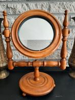 Kantelspiegel van massief hout., Antiek en Kunst, Ophalen of Verzenden, Rond, Minder dan 50 cm, Minder dan 100 cm