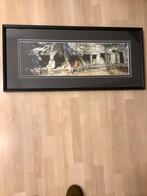 Prachtige inlijsting van tempel met Monnik echte foto! Uniek, Antiek en Kunst, Ophalen of Verzenden