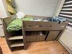 Zo goed als nieuwe halfhoogslaper met bureau & opbergruimte, Ophalen, Hoogslaper, Eenpersoons, 210 cm
